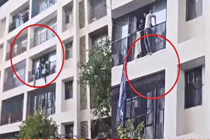 विमान हादसा: नया वीडियो सामने आया, बालकनी से कूदते नजर आयी लोग