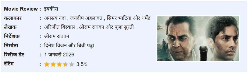 Ikkis Movie Review: युद्ध को लेकर सवाल करती है 'इक्कीस', भावुक कर देंगे धर्मेंद्र; अगस्त्य भविष्य के सुपरस्टार