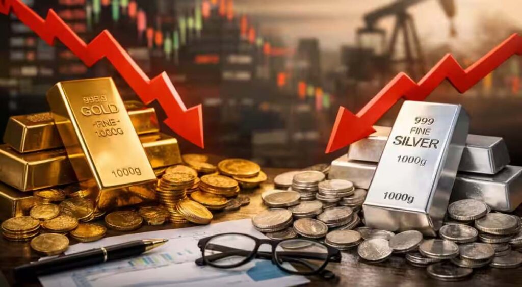 Gold Silver Rates Today: सर्राफा बाजार में गिरावट, चांदी 2410 रुपये सस्ती, सोना 530 रुपये सस्ता