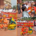 संसद के बाहर विपक्ष का प्रदर्शन: पप्पू यादव ने साधु बनकर बटोरा चंदा, राहुल ने चढ़ावा चढ़ाया...