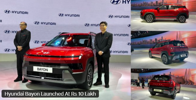 Hyundai Bayon : 9.99 लाख में लॉन्च हुई की नई SUV, इन कंपनियों की कारों से होगी टक्कर, देखिए वीडियो,