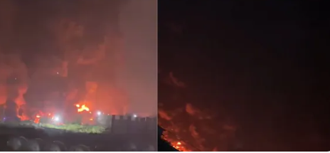 Big Breaking फैक्ट्री में लगी भीषण आग, 40 मजदूर जान बचाकर भागे, एक झुलसा, प्रोसेसिंग के दौरान टार का रिसाव होना आग का कारण
