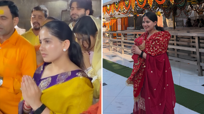 कथावाचक जया किशोरी के पहनावे पर नजर अटकी, हिमाचल के मंदिरों पहुंचीं, छाया एलिगेंट लुक…