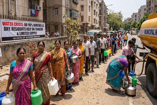 जल संकट: इंदौर में जीपीएस लगे टैंकर से बंटेगा पानी, जरूरत पड़ने पर निजी नलकूपों का अधिग्रहण संभव